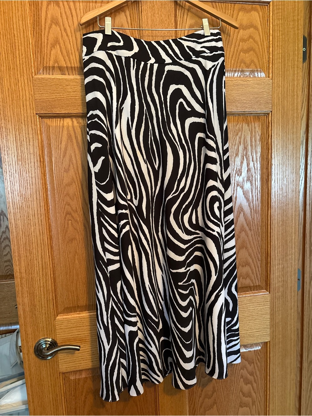 Banana Republic Black and White Zebra A-Line Skirt